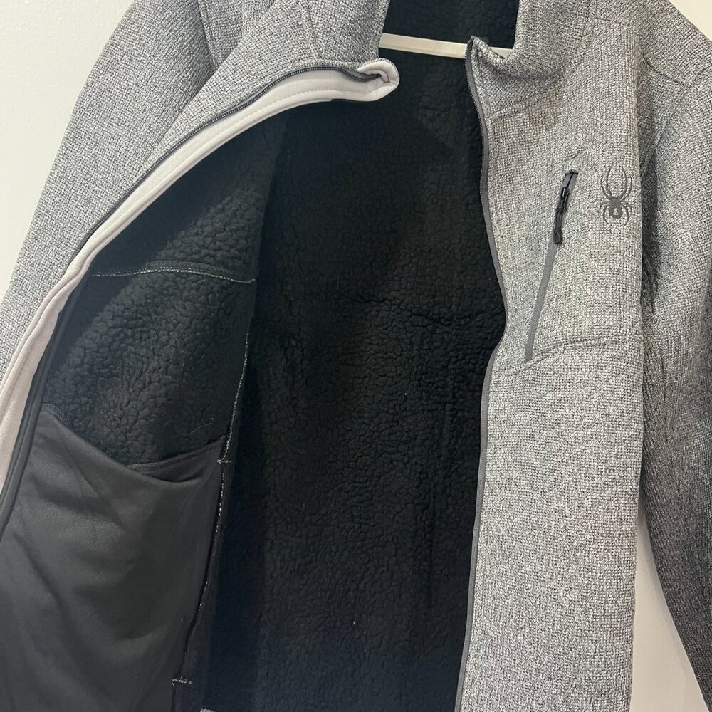 Mens Spyder Full Zip Fleece Jacket – XL – Heather Gray 🕷️❄️ - Picture 4 of 9